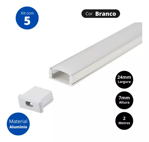 PERFIL DE ALUMINIO BLANCO 17,3X 7mm X 2MTS