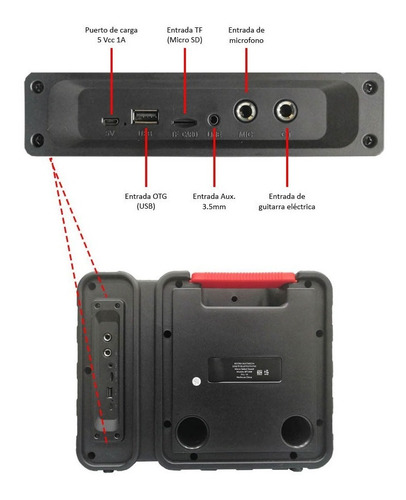 Imagen 3 de 5 de Bocina Recargable Tank Bluetooth 6.5 Pulgadas Bt1106