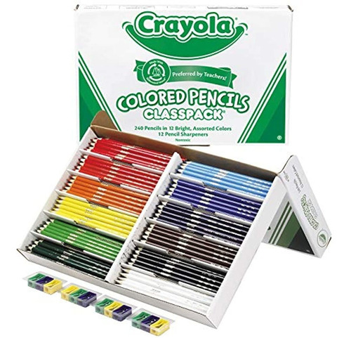 Crayola Colored Pencil Bulk, 240 Count Classpack, 12 Colores