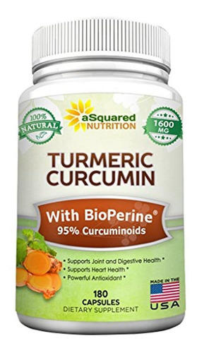 Curcumina De Cúrcuma Pura 1600mg Con Extracto De Pimienta