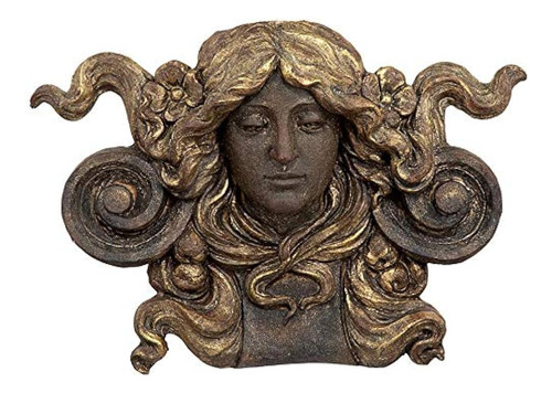 Diseño Toscano Art Nouveau Female Mascaron Architectural Wal