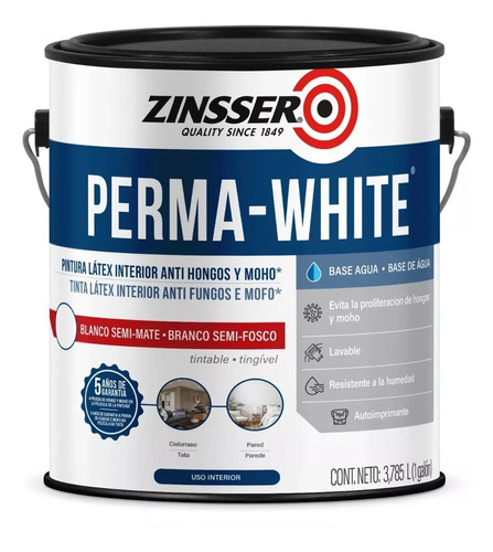 Latex Zinsser Perma White X4 L Semi Mate Pintu Don Luis Mdp