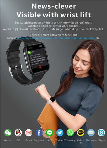Monitor De Presión Arterial Resistente Al Agua Smartwatch Pa