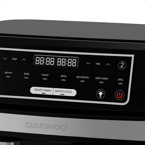 Horno Freidora De Aire 12l Multifuncional Smartfinish Daewoo Negro