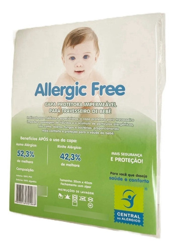 Capa Impermeável P/ Travesseiro Bebê 30x40cm Allergic Free