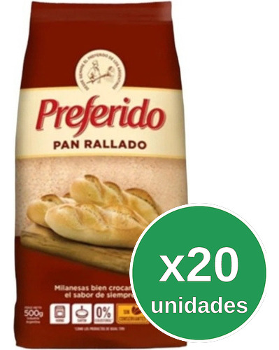 Pan Rallado Preferido 500g Pack X20u Mis Alas