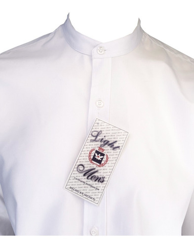 Imagen 2 de 3 de Camisa Manga Larga De Cuello Mao Para Hombre