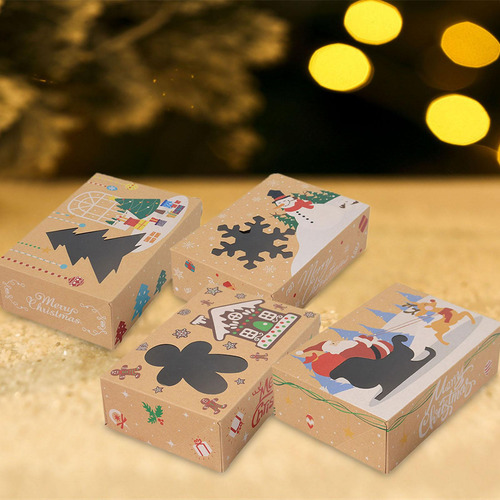 Caixas De Biscoitos De Natal Caixas De Presente 4 Pedaços