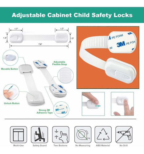 M 12pcs Niños Ajustable Seguridad Cerraduras Cerraduras