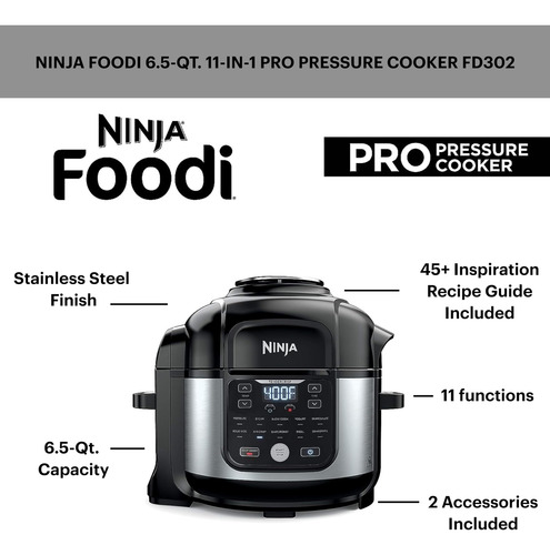 Ninja Fd302 Foodi 11 En 1 Pro 6.5 Cuartos De Galón Olla A