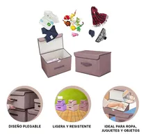 Comprar Pack12 Caja Organizadora De Tela De 25x19x16cm Marron