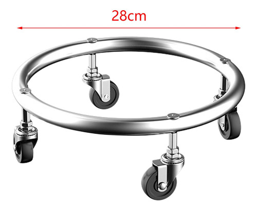 Soporte Móvil Para Cilindros De Gas, Plata Sin Freno 30cm