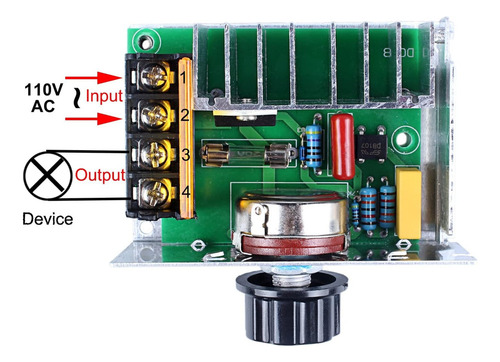 . Regulador De Tensão De Velocidade Dimmer 110 ~ 220vac