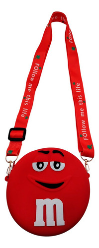 Bolsa De Silicón Diseño De M&ms Con Correa Y Cierre Rojo Mm
