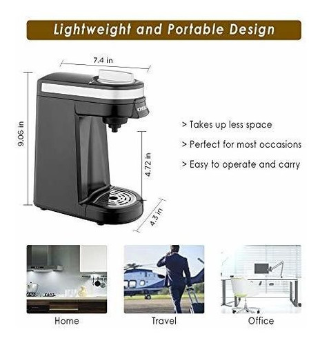Cafetera Para Capsula De Una Taza Con Deposito De 12 Onzas,