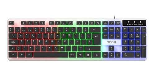 Teclado Gamer Pc Usb Luces Led Retroiluminado Noga Nkbt100