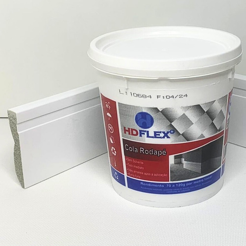 2 Colas Hdflex 1 Kg Para Rodapés Mdf E Molduras Poliuretano