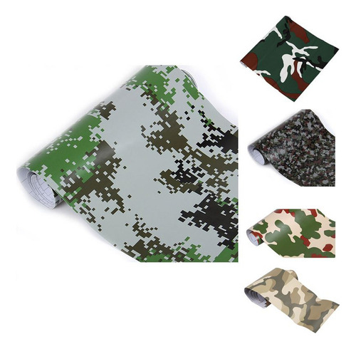 1 Rollo De Pegatina De Camuflaje Para Coche, Fibra De Carbon