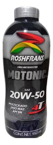 Aceite 20w50 Mineral 4t Roshfrans Motonic Azul Caja De 15