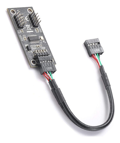 Adaptador De Hub Usb Usb 2.0 De 9 Pines A Hub Doble De 9 Pin