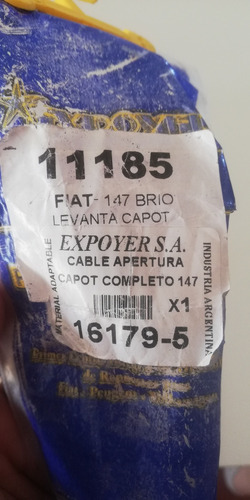 Cable Apertura Capot Fiat 147 Spazio Brio