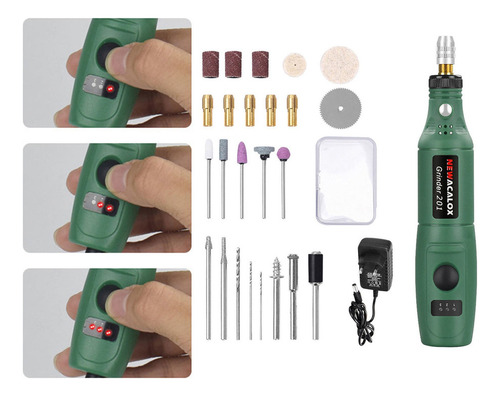 Mini Moedor Elétrico Gravura Caneta Fresadora Broca Verde