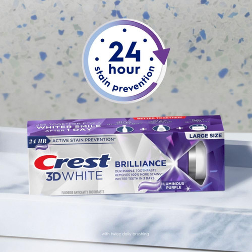 Pasta De Dientes Crest 3d White Brilliance Luminous Purple 1