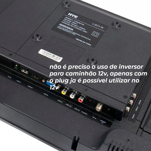 Imagem 3 de 5 de Tv 19 Polegadas Para Caminhão + Plug 12v + Antena Digital 5m