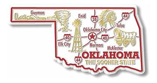Imán Del Mapa Del Estado Gigante De Oklahoma