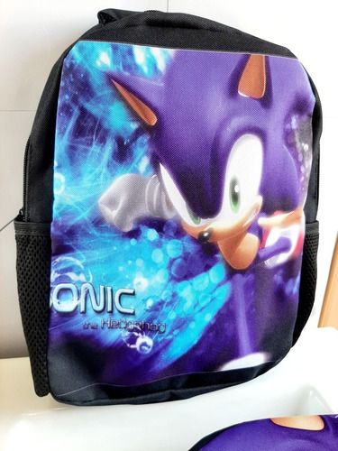 Mochila Escolar Infantil Preescolar Lona Sonic 