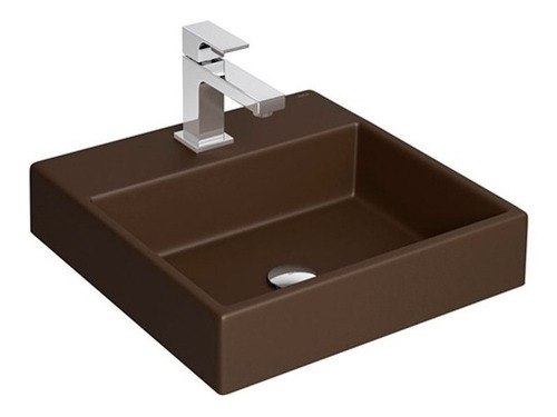 Imagen 2 de 3 de Bacha de baño de apoyar Deca L73 marrón mate 41cm x 41cm