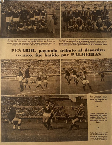 Peñarol Vs Palmeiras, Clipping Revista Fútbol Déc 50, Ncr06