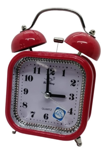 Reloj Despertador Tamaño 13 X 9  Cm Torre Rojo Alarma 