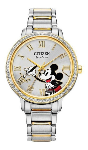 Reloj Dama Citizen Disney Mickey Crystal Fe7044-52w Original