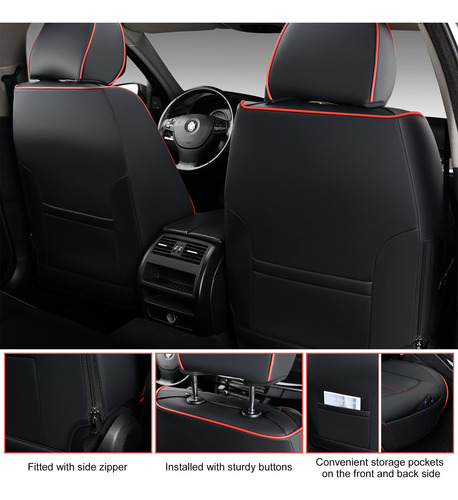 Juego Completo De Fundas Para Asientos De Coche Bwtjf, Piel