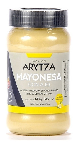 Mayonesa Natural Con Ajo X340g - Tipo Casera - Arytza