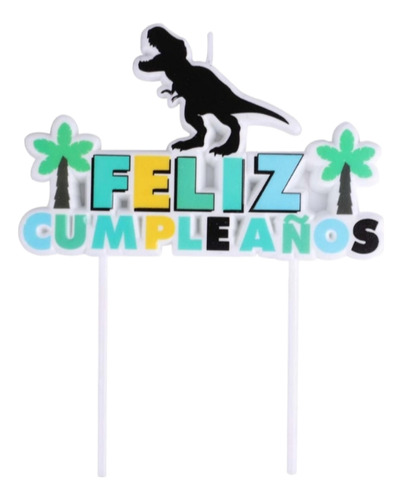 Vela Dinosaurio Feliz Cumpleaños Decoración Infantil Oferta