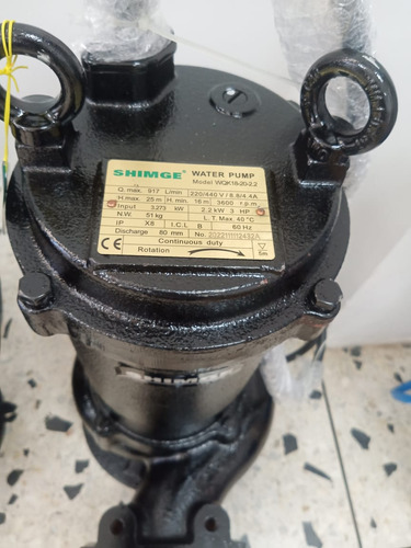 Bomba De Achique Para Aguas Residuales 3 Hp. 3 Ph 220/440