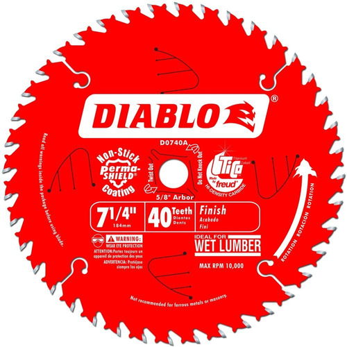 Disco Sierra Diablo D0740a 7 1/4 40t Atb Acabado Con Eje 5
