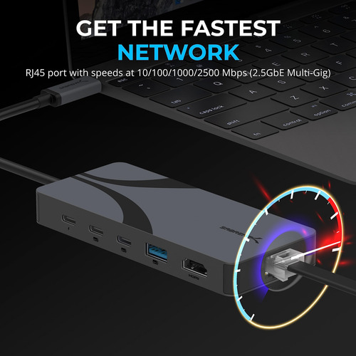 Sabrent Usb4 Hub, Travel Dock Hub Con 2 Puertos Usb-c, 1