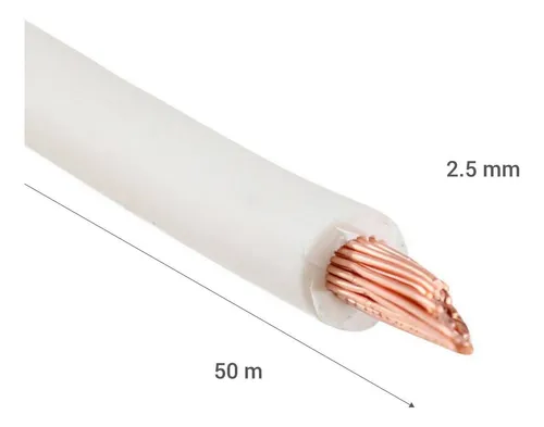 Cable Libre De Halógenos (h07z1k) 2,5 Mm2 50 M Blanco