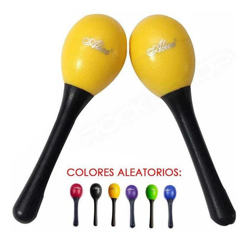 Jgo. De Maraca Tipo Huevo, Color Aleatório, Con Mango De Plá