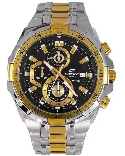 Reloj pulsera Casio Edifice EFR-539 de cuerpo color negro, analógico, para  hombre, fondo negro, con