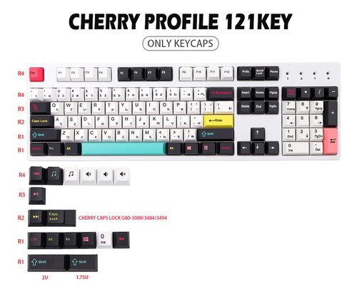 121 Chaves Diy Pbt Key Caps Keycaps Para Gk61 64 84 Japonês