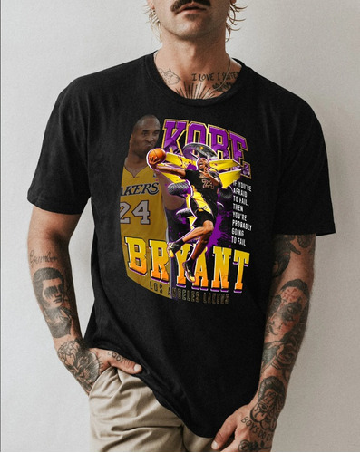 Polera Unisex Lakers Nba Koby Brayan Tribu Algodon Estampado