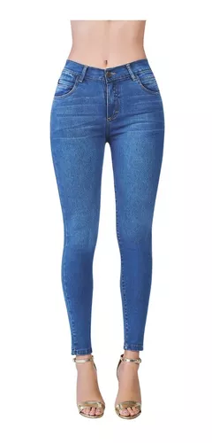 Jeans Pantalón Tiro Alto Stretch Mezclilla Premium Devendi