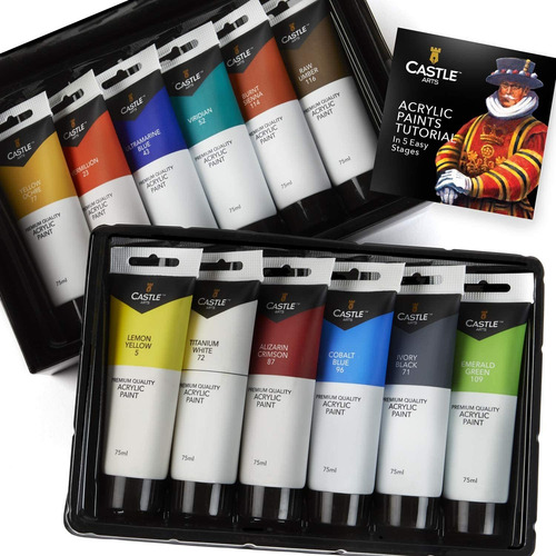 Imagen 2 de 6 de Castle Art Supplies - Juego De Pintura Acrilica - 12 Tubos