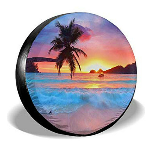 Funda Para Auto - Kiuloam Ocean Sunrise Tropical Palm Tree S