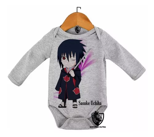 Camiseta Infantil Mangá Naruto Sasuke Uchiha pequeno