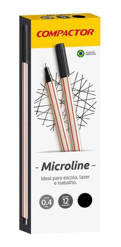 Microline 0.4mm Preta 12 Un Compactor